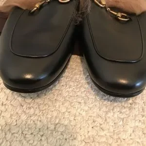 Gucci | Shoes | Gucci Black Fur Horsebit Runway Shoes Size 9  display picture 3